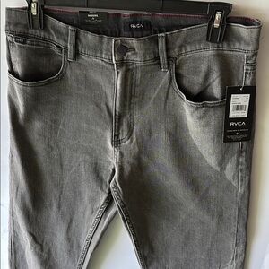 NWT RVCA Charcoal Slim Stretch Men's Jeans